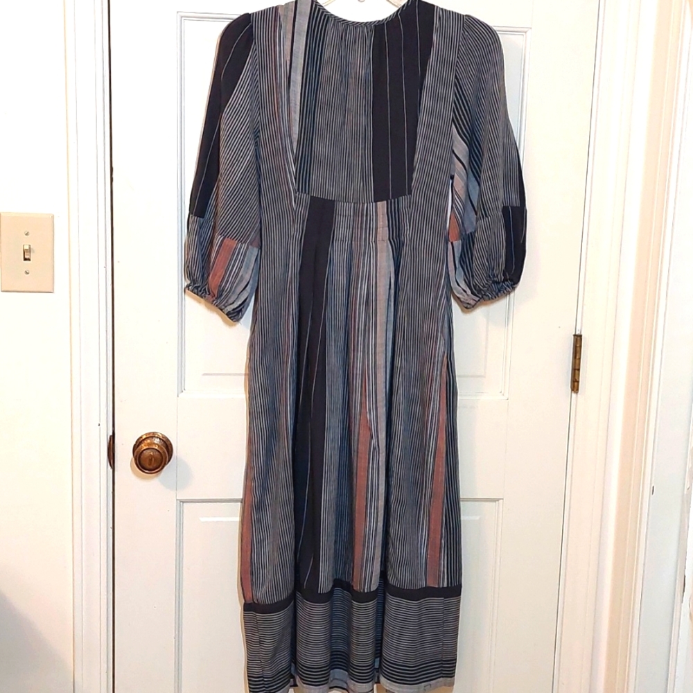 Universal Thread Black/gray Striped Midi Dress, Size XS - Picture 3 of 9